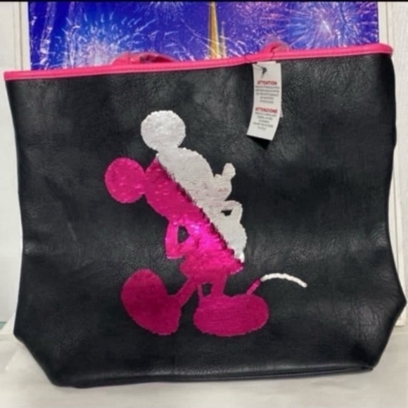 Loungefly Handbags - Disney parks color change sequin Mickey Mouse loungefly tote nwt